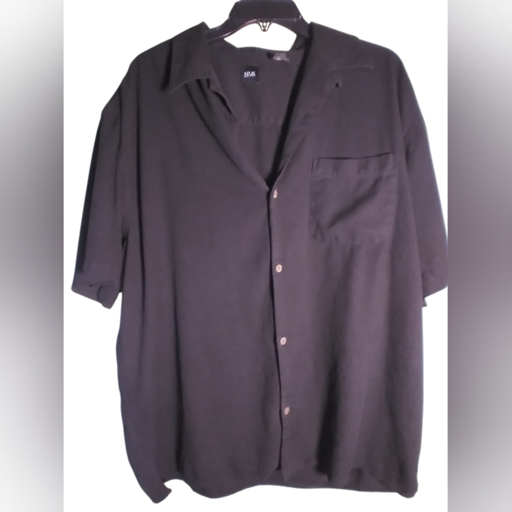 Silk Icon 100% Silk Black Button-Up Shirt Mens Sleeveless Size XL Casual Office
